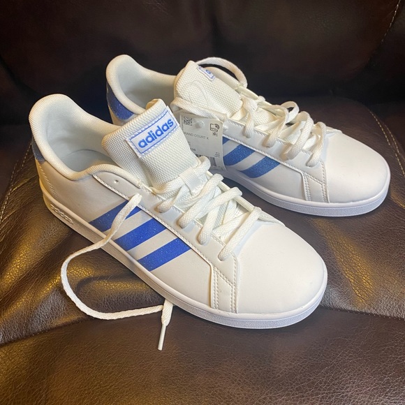 adidas Other - NWT Adidas Grand Court Sneakers, White/Blue, Size Seven